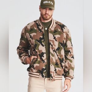 NWT $498 SER.O.YA Bryan Bomber Jacket Camo Camouflage XXL